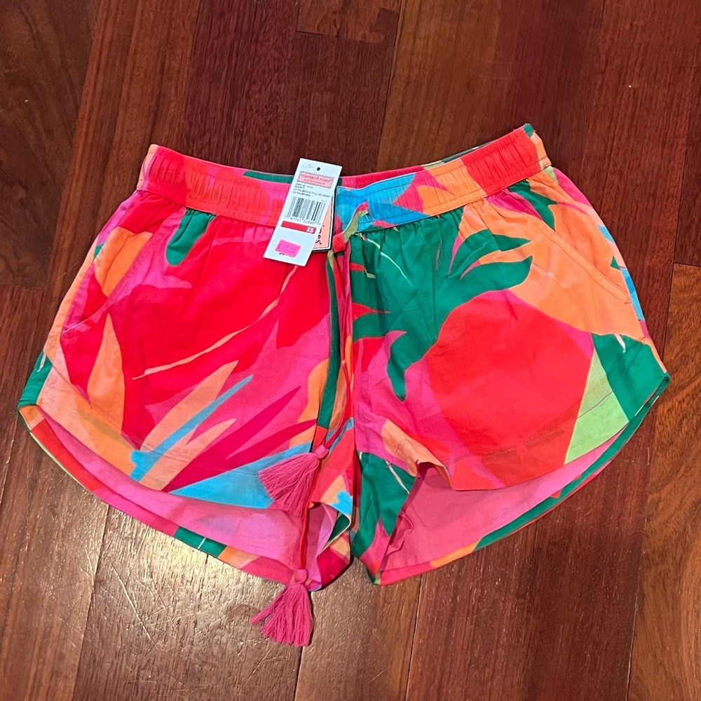 Vineyard Vines Pink and Green Athletic Shorts